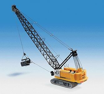 Kibri 11254 HO Scale Construction Equipment - Liebherr -- Tracked Excavator w/Drag-Line & Bucket (orange, black)