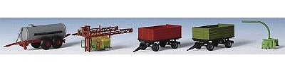 Kibri 12996 HO Scale Farm Machinery -- Wagon Set