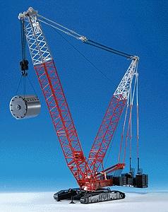 Kibri 13013 HO Scale Construction Equipment - Heavy Mobile Cranes -- Twin Jib Lattice Crane w/Crawler Tracks