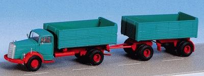 Kibri 14069 HO Scale Construction Equipment -- Mercedes Benz 6600 Dump Truck with Trailer