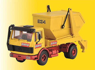 Kibri 14120 HO Scale Mecedes-Benz LP Skip Loader Truck - Kit -- Bolling (yellow, red, German Lettering)