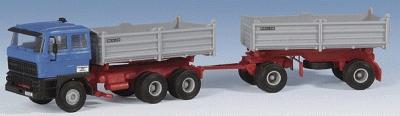 Kibri 14651 HO Scale Trucks: DAF Cab with Two Trailers