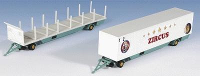 Kibri 14658 HO Scale Tractors/Trailer Rigs: Circus Trailer