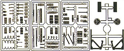 Kibri 18032 HO Scale Military - Modern German Army (BW) - Accessories Set -- Truck Details (pioneer tools, gear, gas cans, tie-downs & more)