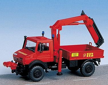 Kibri 18271 HO Scale European Emergency -- Unimog w/Palfinger Crane, Fire Department - Kit
