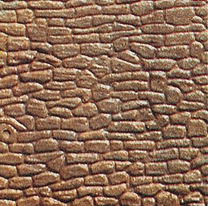 Kibri 34120 HO Scale Wall Sections, Plastic Sheet -- Random Cut Stone, 4 x 7-3/4"