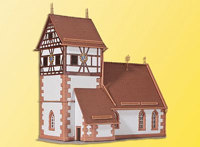 Kibri 37027 N Scale Schanbach Church -- 5-1/2 x 3-3/16 x 5-1/8" 14 x 8 x 13cm