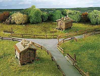 Kibri 37028 N Scale Barn with Wooden Fence 2/ -- 1-13/16 x 1-9/16 x 1-3/16" 4.5 x 4 x 3cm