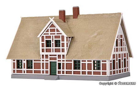 Kibri 37318 N Scale Thatched House -- Kit - 4-1/8 x 2-9/16 x 2-3/4" 10.5 x 6.5 x 7cm