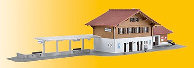 Kibri 37410 N Scale Schonried Train Station -- Kit - 12 x 2-9/16 x 2-7/16" 30.5 x 6.5 x 6.2cm
