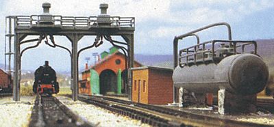 Kibri 37444 N Scale 2-Track Sanding & Fuel Tower -- Kit (Plastic)