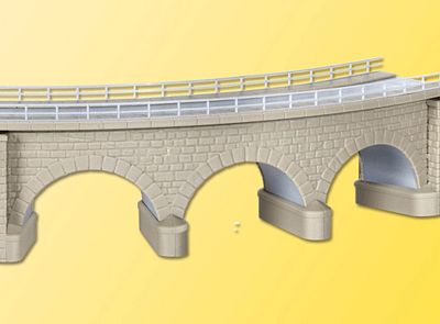 Kibri 37661 N Scale Curved Stone Viaduct -- Gray - Radius 1 = 192-195mm, 45 Degrees
