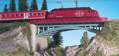 Kibri 37668 N Scale Bridge w/End Supports, Single or Double Track -- 7 x 2" 17.5 x 5cm