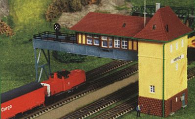Kibri 37811 N Scale Krefeld Signal Tower w/Over-Track Platform -- 6-1/2 x 2-3/8 x 3-7/8" 16.5 x 6 x 10cm