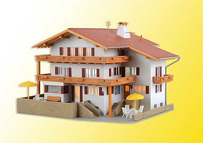 Kibri 38077 HO Scale Alpine House with LED Light -- Kit - 7-1/16 x 7-1/4 x 4-15/16" 18 x 18.5 x 12.5cm
