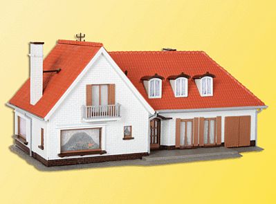 Kibri 38334 HO Scale Elchbaussee Villa w/Garage -- 3-13/32 x 4-3/16 x 3-13/32" 8.5 x 10.5 x 8.5cm