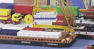 Kibri 38522 HO Scale Container Barge/Lighter -- 11-13/64 x 3-5/8 x 1" 28.5 x 9.2 x 2.5cm
