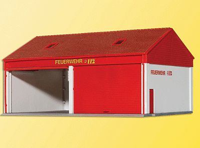 Kibri 38542 HO Scale Small Fire Brigade Garage -- Kit - 6-11/16 x 4-3/4 x 3-1/2" 17 x 12 x 9cm