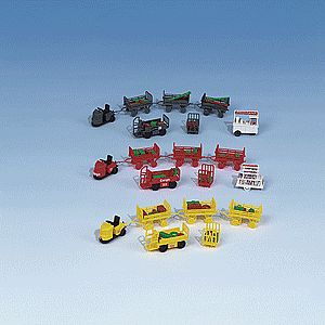 Kibri 38646 HO Scale Luggage Transporters -- Assortment