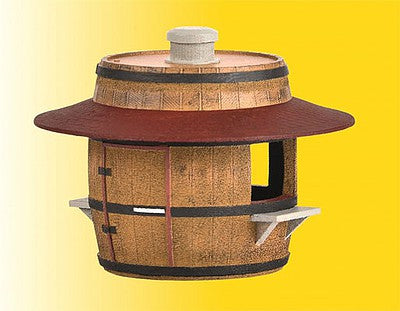 Kibri 38673 HO Scale Barrel-Shaped Beer, Wine & Soda Sales Booth -- Kit - 7/8" 2cm Diameter, 7/8" 2cm Tall