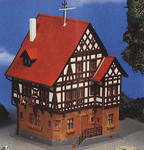 Kibri 38744 HO Scale Hotel Rossel in Markgrafler -- 3-7/8 x 3-7/8 x 5-5/16" 10 x 10 x 13.5cm