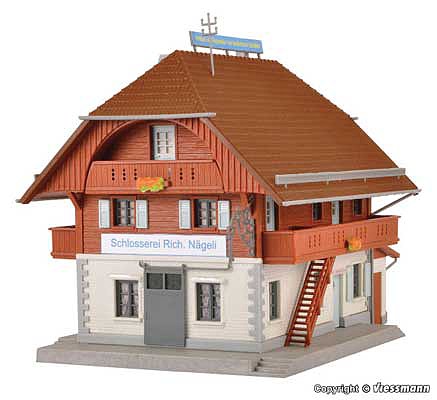 Kibri 38800 HO Scale Nageli Locksmith -- Kit - 7-1/16 x 4-3/4 x 4-3/4" 18 x 12 x 12cm