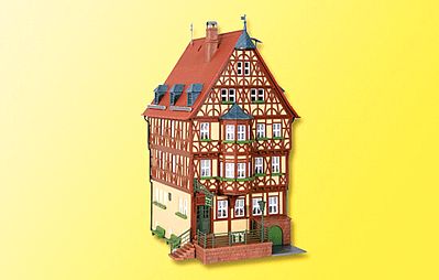 Kibri 38902 HO Scale Half-Timbered House w/Bay Windows -- 5-29/32 x 3-15/16 x 7-7/8" 15 x 10 x 20cm