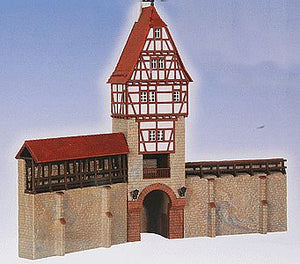 Kibri 38914 HO Scale City Wall with Framework Tower in Weil -- 11-7/16 x 3-7/8 x 9-7/8" 29 x 10 x 25cm