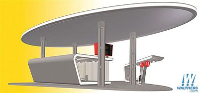 Kibri 39006 HO Scale Halle Bus Terminal Main Building & Single Stop Only w/LED Lighting -- Kit - 12-7/8 x 12-5/8 x 3-3/4" 32.7 x 32 x 9.5cm