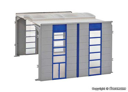 Kibri 39251 HO Scale Modern Warehouse Extension -- Kit - Fits 405-39250 - 5-1/2 x 5-1/2 x 3-9/16" 14 x 14 x 9cm