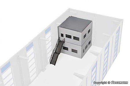 Kibri 39255 HO Scale Modern Warehouse Interior Office -- Kit - Fits 405-39250 - 2-1/2 x 2-1/2 x 2-15/16" 6.3 x 6.3 x 7.5cm