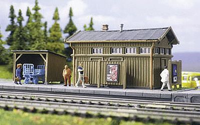 Kibri 39349 HO Scale Lineside Building w/Hut -- 18 x 6.5 x 8cm