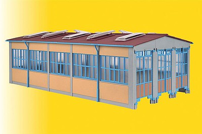 Kibri 39450 HO Scale 3-Track Era III-V Locomotive Shed -- Kit - 13-9/16 x 7-7/8 x 4-1/2" 34.5 x 20 x 11.5cm