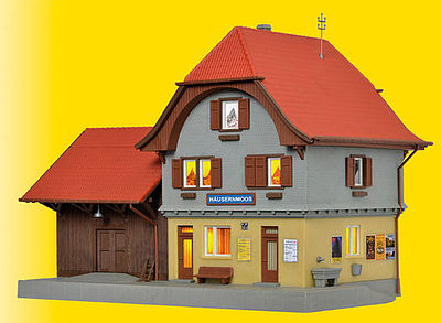 Kibri 39490 HO Scale Hausernmoos Emmental Station w/Lights -- Kit - 7-7/8 x 5-1/2 x 6-1/8" 20 x 14 x 15.5cm