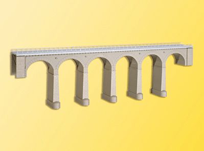 Kibri 39724 HO Scale Stone Viaduct - Kit -- Single Track 24-13/16 x 3-1/8 x 6-11/16" 63 x 8 x 17cm