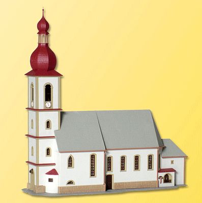Kibri 39770 HO Scale Church in Ramsau -- 11-13/16 x 4-3/8 x 11-13/16" 30 x 11 x 30cm