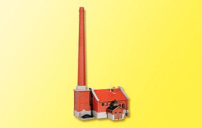 Kibri 39821 HO Scale Boiler House w/Chimney -- 7-3/32 x 5-3/32 x 14-9/16" 18 x 15 x 37cm