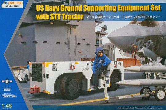 Kinetic Models 48115 1/48 US Navy Ground Supporting Equipment Set w/STT Tractor & Crew