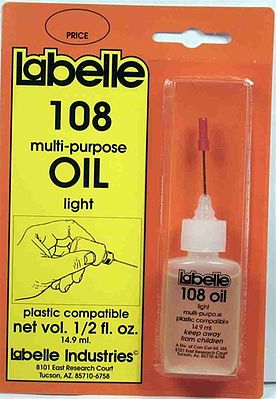 Labelle Industries 108 All Scale Plastic Compatible Motor Oil - 1/2oz 14.8mL -- Light Weight
