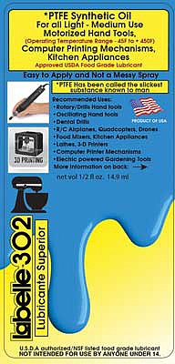 Labelle Industries 302 All Scale PTFE Motor Tool Oil -- 2oz 14.9ml