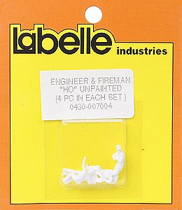 Labelle Industries 7004 HO Scale Engineers & Firemen -- Waving, Sitting, Slouching & Leaning