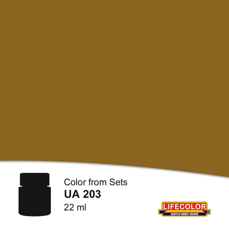 Lifecolor 203 Green/Yellow Brown RAL8000 Acrylic for CS1 German WWII Tanks (22ml Bottle)