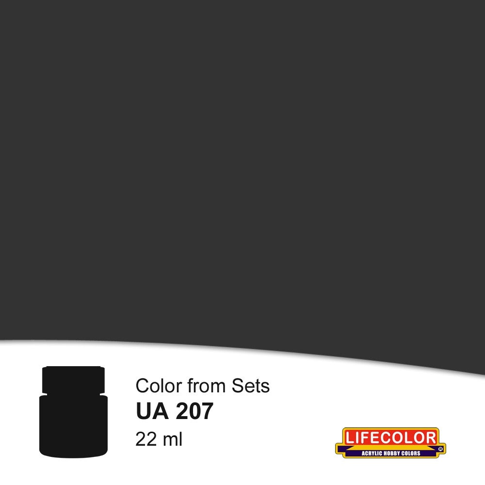 Lifecolor 207 Black Grey RAL7021 Acrylic for CS3 German WWII Tanks (22ml Bottle)