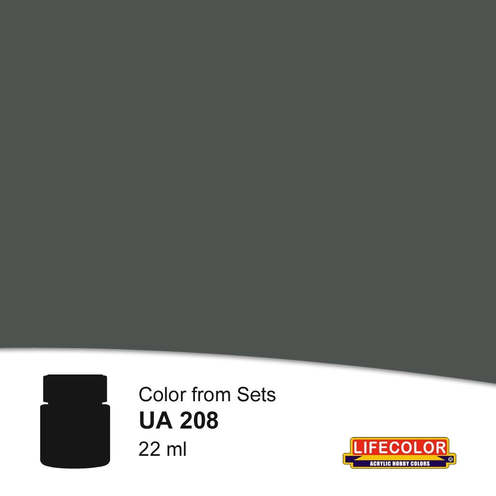 Lifecolor 208 Coal Grey RAL7016 Acrylic for CS3 German WWII Tanks (22ml Bottle)