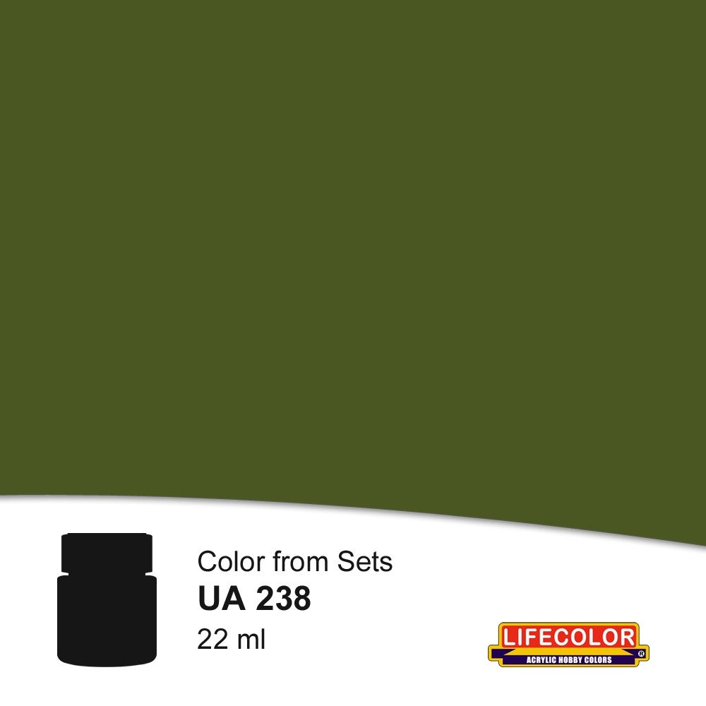 Lifecolor 238 Dark Olive Var FS34096 Acrylic for CS23 Soviet WWII Army (22ml Bottle)