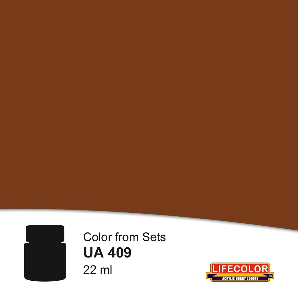 Lifecolor 409 Dark Brown Acrylic for CS5 German WWII Uniforms (22ml Bottle)