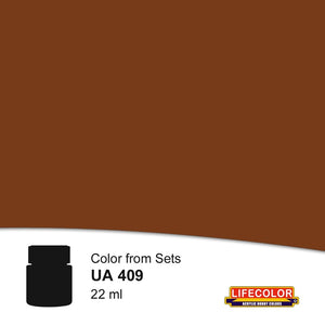 Lifecolor 409 Dark Brown Acrylic for CS5 German WWII Uniforms (22ml Bottle)