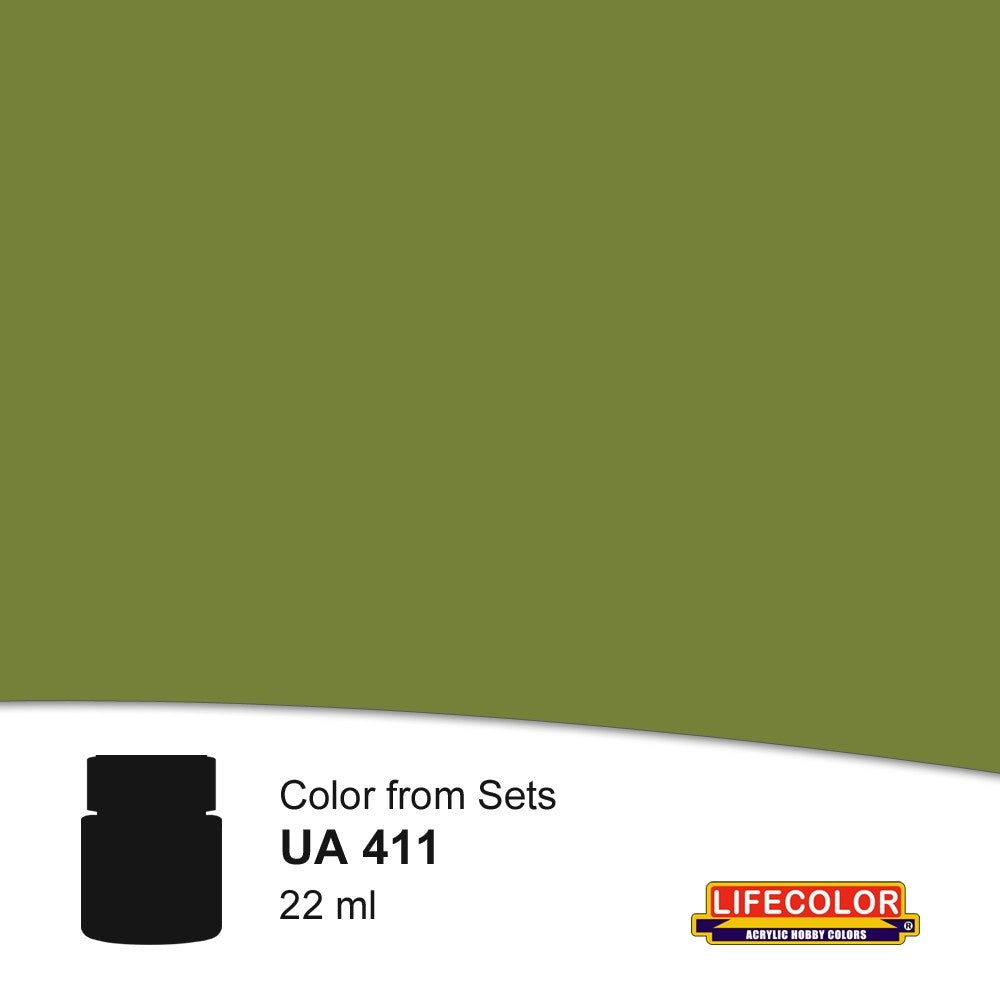 Lifecolor 411 Dark Green Acrylic for CS5 German WWII Uniforms (22ml Bottle)
