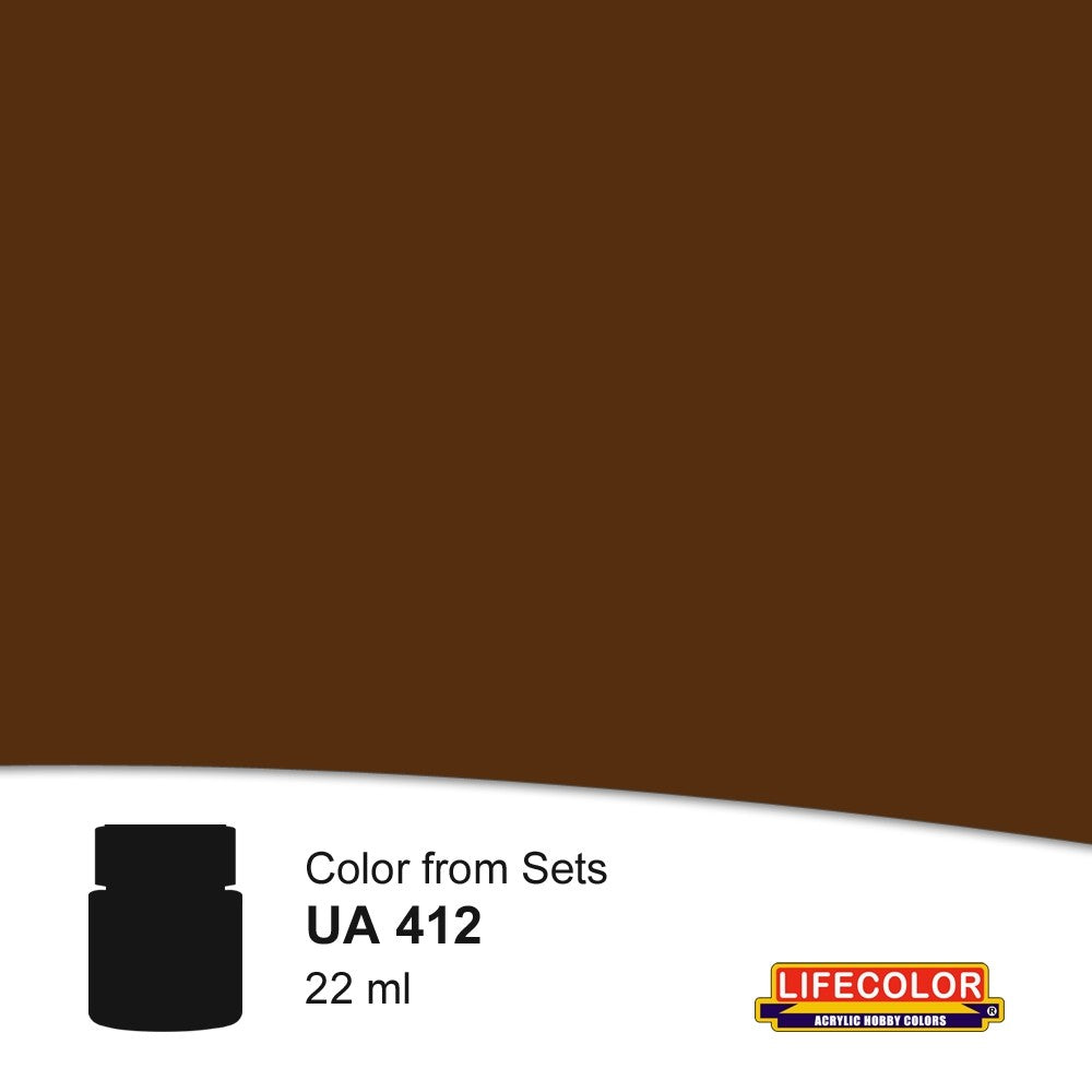 Lifecolor 412 Extra Dark Brown Acrylic for CS5 German WWII Uniforms (22ml Bottle)