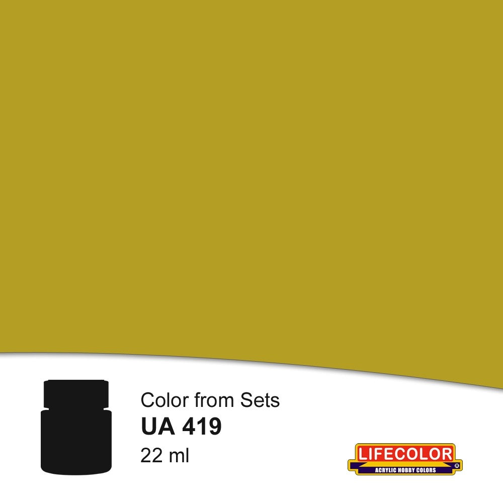 Lifecolor 419 Olive Drab Light Mustard Acrylic for CS17 US Army WWII Class A Uniforms (22ml Bottle)
